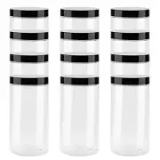 12 PCS 32oz Empty Round Plastic Jars, 1L Clear Plastic Jars with Black Lids, ...