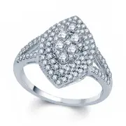 0.50 CT. T.W. Marquise Composite Natural Diamond Double Frame Ring in Solid 10K White Gold