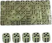 Glow in The Dark Dice, 100Pcs Dice Set, Acrylic 16mm Dice Set, Glowing Dice Set, 6 Sided Dice with Black Dots for Table Board Games