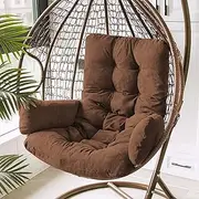 CAMBOS Egg Chair Cushion, Thicken Hammock Chair Cushion, Swing Hanging Basket Chair Cushion for Garden Outdoor Indoor Patio (Only Cushion)(Color:Brown)