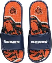 FOCO Men's Sport Shower Flip Flop Sandals Chicago Bears NFL Wordmark Gel Slides-S