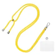 Phone Lanyard Adjustable Neck Lanyard with Transparent Patch Yellow
