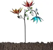 Metal Flowers for Outside,Colorful Metal Wind Spinners | Holiday Decorations for Patio Pathway Porch Balcony Backyard Flowerbed Teens Girls Boys Youth