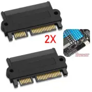 2PCS SFF-8482 SAS To SATA 22 Pin Angle 180 Degree Hard Disk Adapter NEW