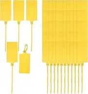 uxcell 80 Pcs Plastic Tags, Hanging Label Tags Blank Zip Ties Writable Waterproof Storage Key Signs for Labeling Shipping Marking Identification Inventory, 100x60mm, Yellow
