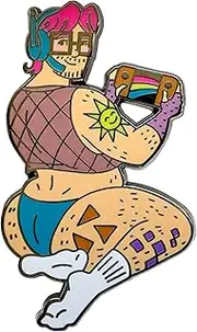 [Pinsanity] Cute Gamer Pin Up Boy Enamel Lapel Pin, 1.75 inch, enamel, no gemstone