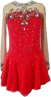 [Zagitova] Figure Skating Dress for Girls Patchwork Women Open Back Competition Dance Outfits with Shiny Rhinestone