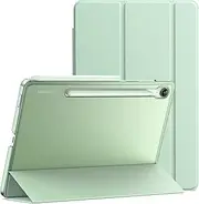 [JETech] Case for Samsung Galaxy Tab S10 FE / S9 FE 10.9-Inch, Slim Translucent Back Tri-Fold Stand Protective Tablet Cover, Support S Pen Charging, Auto Wake/Sleep (Mint)
