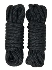 Dock Lines - 2 Pack 15' or 25' Premium Double 15' x 3/8" 2 Pack - Black