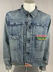 Polo Ralph Lauren Renton Denim Fabric Patched & Worn Look Jacket MSRP $298 XL