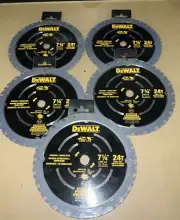 DeWALT CIRCULAR SAW BLADES-2x Long Life-7 1/4”-24T CARBIDE/DWA31724D=5 BLADES