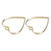 20 Pcs Heart Shape Geometric Hollow Frame Pendants (Gold Tone)
