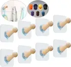 Adhesive Hooks for Wall Hat Hangers Rack Extended Wooden Pegs Handmade Baseball