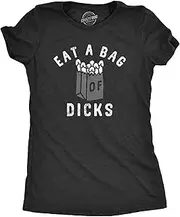 [Crazy Dog T-shirts] Womens Eat A Bag Of Dicks T Shirt Funny Offensive Dick Joke Tee For Ladies