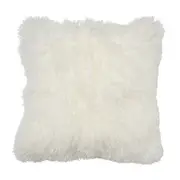 [James Lane] Mongolian Fur Cushion White - 55cm x 55cm