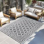 Jabykare Extra Large Outdoor Rug (150x245 cm), Camping Rug, Porch Rug, Reversible Portable Outdoor Plastic Straw Rug, Waterproof Mat for Rv,Deck,Camper,Balcony,Patio (150x245 cm)
