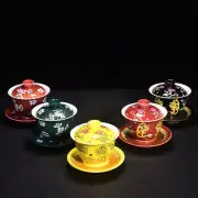 newly listed Chinese porcelain gaiwan 200ml covered bowl with cup saucer lid new