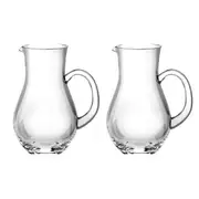 2x Wilmax England Round Crystalline 80ml Glass Jug Water Container Pitcher Clear