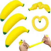 3 Pack Stretchy Banana Sensory Toy,Stress Relief Fidget Banana Toys for Kids and Adults,Sand Filled Stress Gift,Banana Party Supply