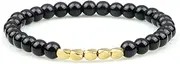 [QJZM] Natural Tiger Eye Lava Stone Bracelet Irregular Gold Copper Beads Handmade Bracelets&Bangles For Women Men Charm Jewelry-Black light_CHINA