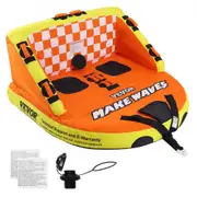 VEVOR Towable Tube for Boating, 1-2 Riders Inflatable Towable Tubes with Deck Seats and Backrest, 340 lbs Water Sport Tube for Boat to Pull, Full Nylo