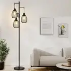 Dimmable Floor Lamp, 3 X 800LM LED Edison Bulbs Included, Farmhouse Industrial F