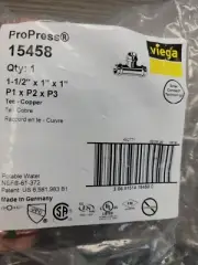 Viega ProPress 15448 Copper Tee 1-1/2" X 1-1/2" X 1/2"-BRAND NEW!