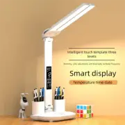 Double Head LED Table Lamp 3 Colors Touch Dimming Tabletop Reading Lamp