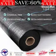 Instahut Weedmat Weed Control Mat Matting Woven Fabric Gardening Plant 3.66x50m