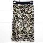 Cotton On Womens Woven Daria Pleated Zebra Print Midi Skirt Size XS NWT New