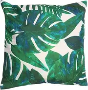 CHILDWEET Tropical Leaves Pillow Case Protector Cotton and Linen Square Pillow Cover for Home and Office Decor Machine Washable Cushion Slip for Space