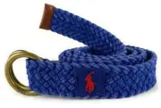 Polo Ralph Lauren Webbed Cotton O-Ring Belt Heritage Royal Blue-Medium 32-34