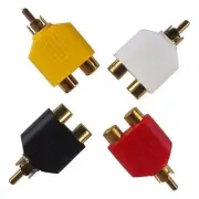 4Pack RCA Y Splitter Plug Adapter 2 Female to 1 Male for Audio Video Av Tv...