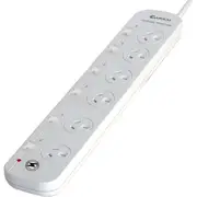 SANSAI PAD661SW 6 Way Switched Surge Protector Individually Switched 6 Standard 10A, 240V Power