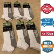 6 pairs mens ladies bamboo sports socks ankle socks special,White Grey,AU stock