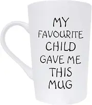 Funny Gifts My Favourite Child Gave Me This Mug Christmas, Best Dad and Mum Coffee Mug Gifts Father's Day and Mother's Day Present Idea from Daughter Son Kids, White 12 Oz