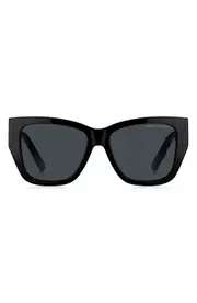 Marc Jacobs 55mm Cat Eye Sunglasses in Black White/Gray at Nordstrom One Size