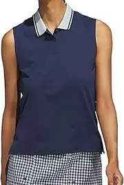 [adidas] Beyond The Course Loose Twisted Knit Two-Button Sleeveless Polo, Women's