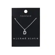 Wicked Sista D Initial Necklace Silver