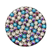 Handmade Bling Black Popsocket made with Clear, AB & Lt Blue Swarovski Crystals