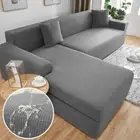Waterproof Elastic Sofa Covers Solid Couch Cover L Shaped Corner Sofa Slip Cover