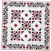 WHIG ROSE - ROSE & TULIP -- APPLIQUE VINTAGE QUILT PATTERN