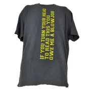 If You Turn Your Head To Read Funny Vulgar Gray Mens Tshirt Tee MEDIUM