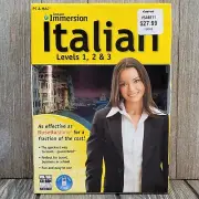 Instant Immersion Italian Level 1-2-3 Language Learning Program PC/Mac 9 CD-ROM