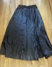 BNWT Valley Girl Black Pull on long skirt with split size 8