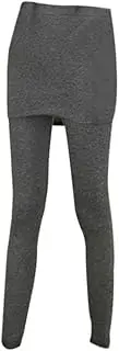 [Minkissy] Women's Leggings with Attached Mini Skirt Casual Elastic Waistband Pants for Dark