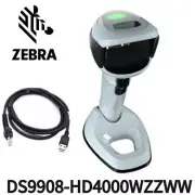 Zebra DS9908-HD4000WZZWW 1D 2D LED Portable Barcode Scanner W USB Cable