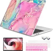 DONGKE for MacBook Pro 13 Inch Case 2023 2022-2016 Release M2 A2338 M1 A2251 A2289 A2159 A1989 A1706 Touch Bar & Touch ID, Hard Case Shell with USB C to USB Adapter &Keyboard Cover, Marble