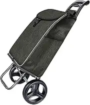 Generic Trolley Cart Handcart with Wheels Space Saving, Daily Essential, Handcart, Foldable Shopping Cart for Shopping at Home Camping, Dark Green, as described
