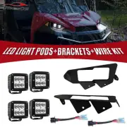 Fit 13+ Polaris Ranger 900 XP CREW Headlight Mount Dual 24W LED Pod Upgrade Kits